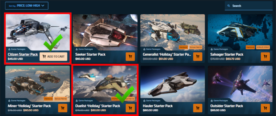 Add desired game pack to store cart